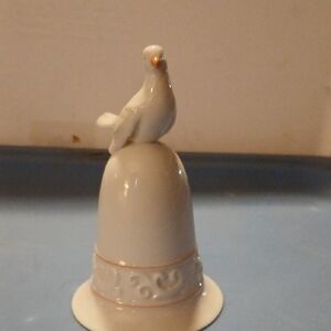 Avon White and Gold Bird Bell